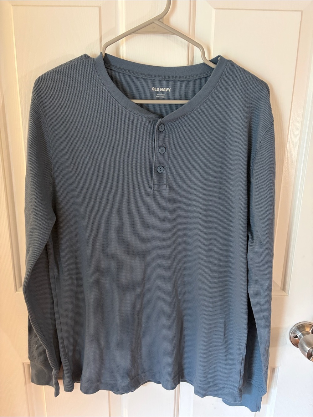 Old Navy Men's Slate Blue Henley Long-Sleeve Thermal